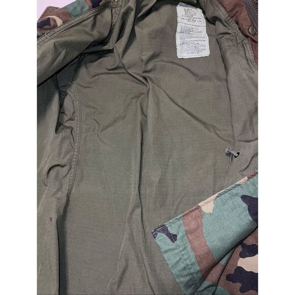 Vtg USGI US ARMY SURPLUS M65 FIELD JACKET WOODLAND CAMO COLD WEATHER COAT SMALL - Picture 6 of 8